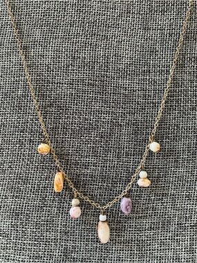 Delicate Multicolor Stone Charm Necklace - Women Jewelry